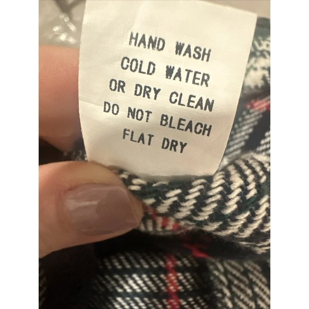 Women's Plaid Mini Skirt Blue Green Red‎ Size S 100% Cotton Academia